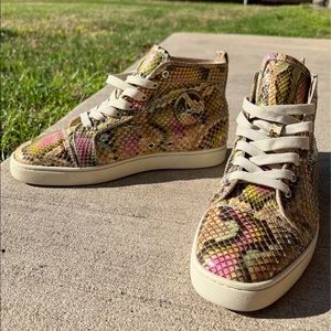 Christian Louboutin Multicolor High Tops genuine python mens size EU 42, US 9